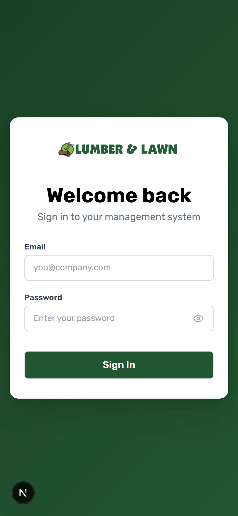 Lumber & Lawn System on mobile